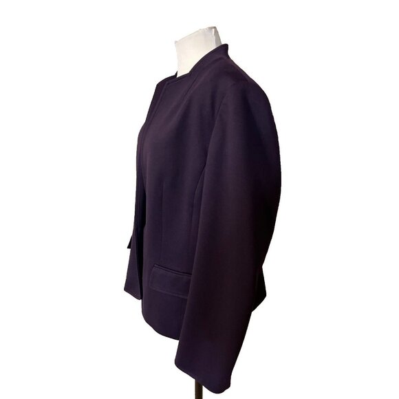 Kasper Separates Suit Jacket Blazer 14 Purple Grape Classic 1 Button Stretch - Picture 4 of 12